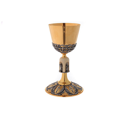 Chalice ciborium and paten Evangelists of bicolored brass 7
