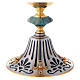 Chalice ciborium paten of bicolored brass and nickel silver with resin node s3