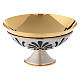 Chalice ciborium paten of bicolored brass and nickel silver with resin node s7