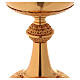 Chalice ciborium paten in golden brass filigree openwork knot s6