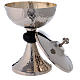 Hammered ciborium in nickel-plated and gold plated brass with black node 9 1/2 in s2