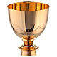 Chalice ciborium and paten with applied cross of gold plated brass s5