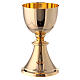 Chalice ciborium and paten with applied cross of gold plated brass s10