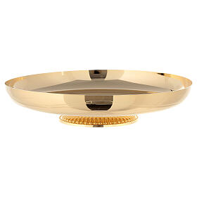 Low paten of gold plated brass d. 23 cm
