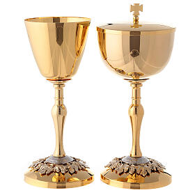 Chalice and pyx made of 24 carat gold-plated brass