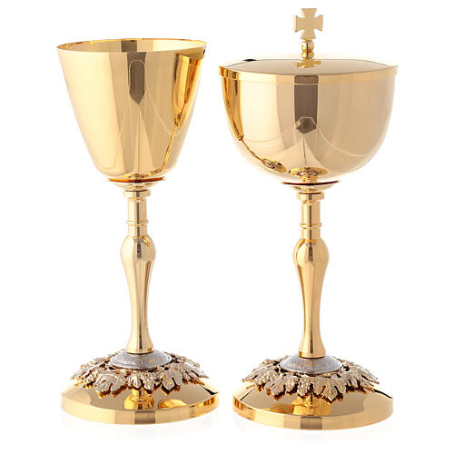 Chalice and pyx made of 24 carat gold-plated brass 1
