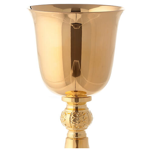 Chalice and pyx made of 24 carat gold-plated brass with knurled effect 4