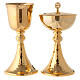 Chalice and pyx made of 24 carat gold-plated brass with knurled effect s1