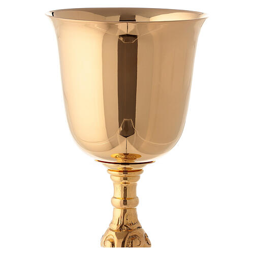 Chalice and pyx made of 24 carat gold-plated brass in Baroque Style 4