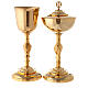 Chalice and pyx made of 24 carat gold-plated brass in Baroque Style s1