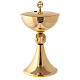 Chalice and ciborium with ribbed node in 24-karat gold plated brass s3
