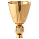 Chalice and ciborium with ribbed node in 24-karat gold plated brass s4