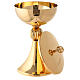 Chalice and ciborium with ribbed node in 24-karat gold plated brass s5