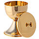 Short ciborium in 24-karat gold plated brass with knurling s3