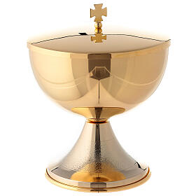 Knurled ciborium in 24-karat gold plated brass