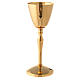 Gold plated brass chalice and ciborium with casted column-shaped node s2