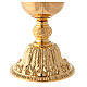 Cálice e píxide com nó e base em estilo barroco latão dourado s4