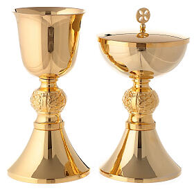 Chalice and pyx made of brass with 24-carat gold plating