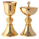 Engraved chalice and ciborium in gold plated brass s1