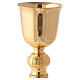 Engraved chalice and ciborium in gold plated brass s4