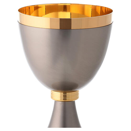 Chalice and pyx made of brass with 24-carat gold plating with striped knot 4