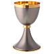 Chalice and pyx made of brass with 24-carat gold plating with striped knot s2