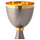 Chalice and pyx made of brass with 24-carat gold plating with striped knot s4