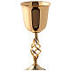 Gold plated brass chalice and ciborium with elliptical node s6