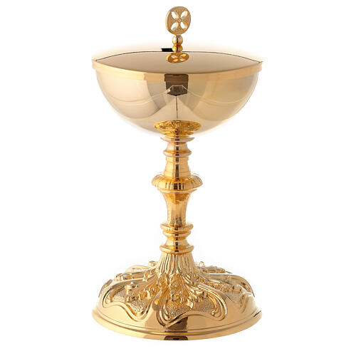Chalice and pyx made of brass with 24-carat gold plating with Rococo decorations 3