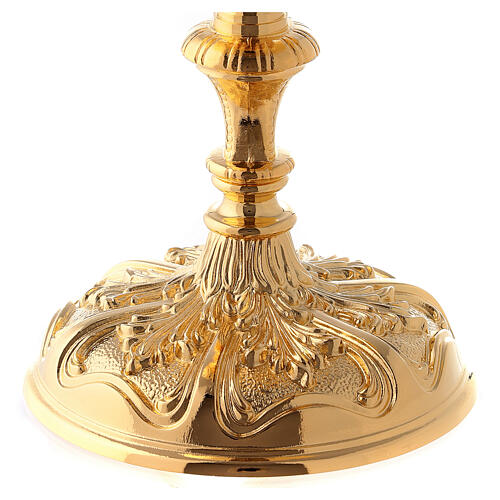 Chalice and pyx made of brass with 24-carat gold plating with Rococo decorations 5