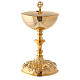Chalice and pyx made of brass with 24-carat gold plating with Rococo decorations s3