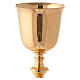 Chalice and pyx made of brass with 24-carat gold plating with Rococo decorations s4