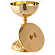 Chalice and pyx made of brass with 24-carat gold plating with Rococo decorations s6