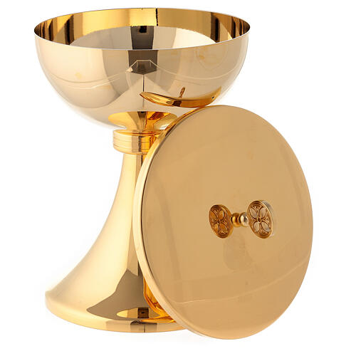 Chalice and pyx made of brass with 24-carat gold plating with striped decorations 5