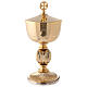 Classic engraved chalice and ciborium in gold plated brass s3