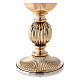 Classic engraved chalice and ciborium in gold plated brass s4