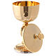 Classic engraved chalice and ciborium in gold plated brass s5