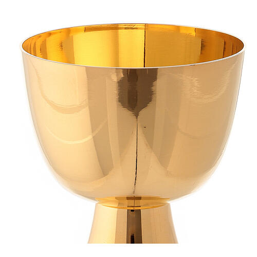 Chalice made of gilded brass with 24 carat plating 7 cm 2