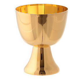 Small chalice for traveling in polished gold plated brass h 2 3/4 in