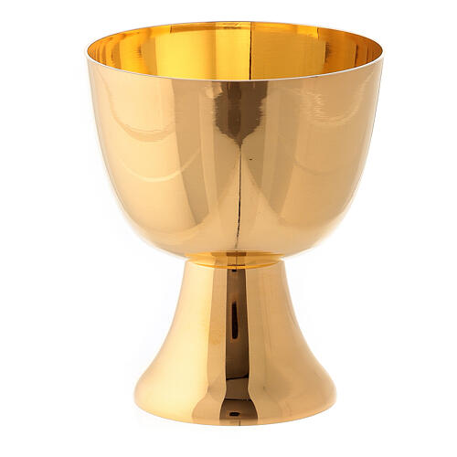 Small chalice for traveling in polished gold plated brass h 2 3/4 in 1