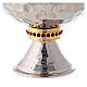 Short pyx made of silver brass with 24-carat gold plating and red stones s2