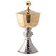 Chalice and pyx with hammered silver base and cast knot decorated with blue stones s3