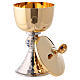 Chalice and ciborium with hammered silver plated base s5