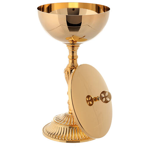 Gold plated chalice and ciborium with Baroque decorations 5
