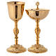 Gold plated chalice and ciborium with Baroque decorations s1