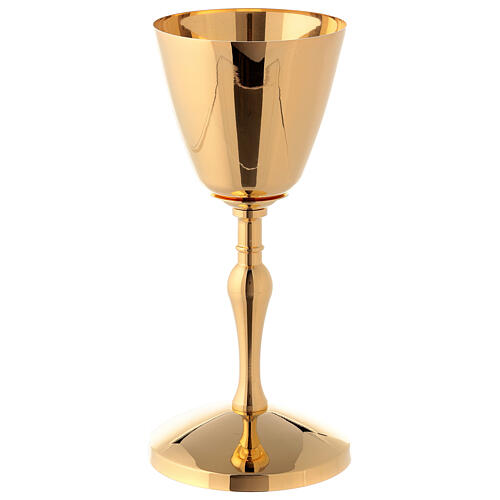 Goblet and pyx in polished gold-plated brass, height 10 and 19 cm 2