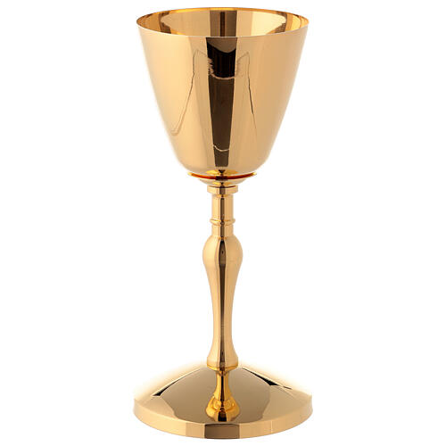 Goblet and pyx in polished gold-plated brass, height 10 and 19 cm 3