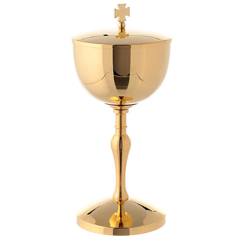 Goblet and pyx in polished gold-plated brass, height 10 and 19 cm 4