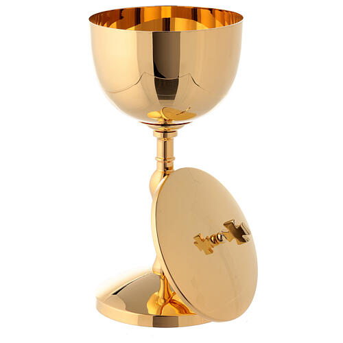 Goblet and pyx in polished gold-plated brass, height 10 and 19 cm 5