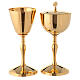 Goblet and pyx in polished gold-plated brass, height 10 and 19 cm s1